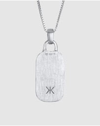 Kuzzoi - ICONIC EXCLUSIVE - Necklace Pendant Men Plate Hammered Military in 925 sterling silver