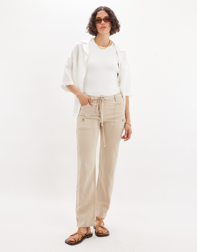 Amelius - Erin Linen Tie Cargo Pant