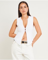 Subtitled - Meryl Ribbed Collar Knit Top