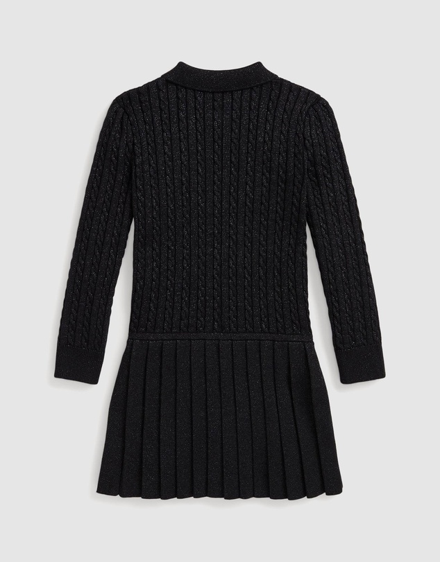 Polo Ralph Lauren - Metallic Mini-Cable Polo Sweater Dress - Kids