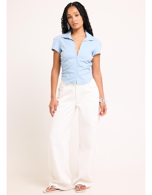 Insight - Sydney Ruched Zip Shirt