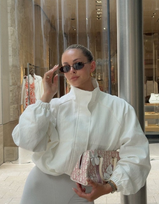 Beginning Boutique - Enya Cream Funnel Neck Sports Jacket