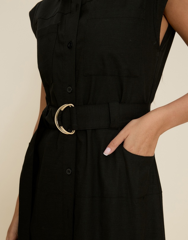 The Fated - Karla Midi Shirt Dress with Belt