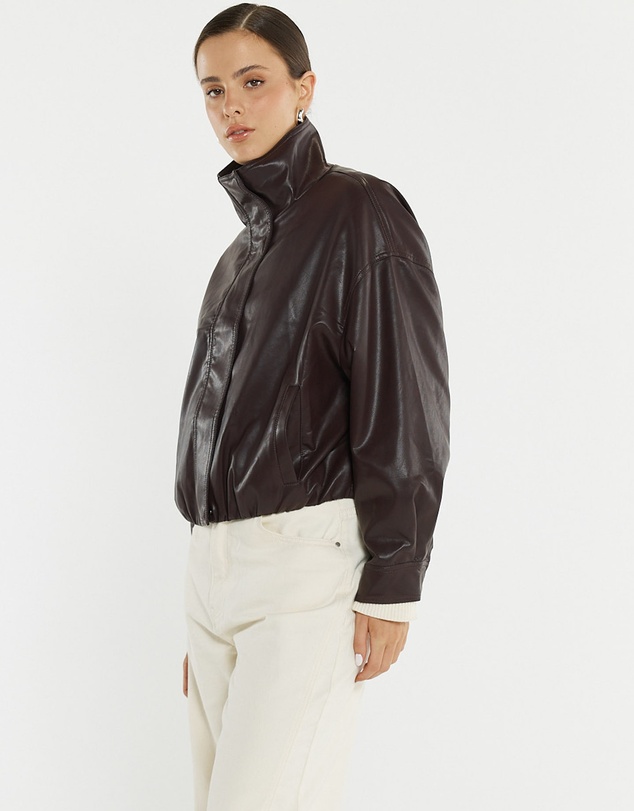 Sass - Jude Leather Look Bomber