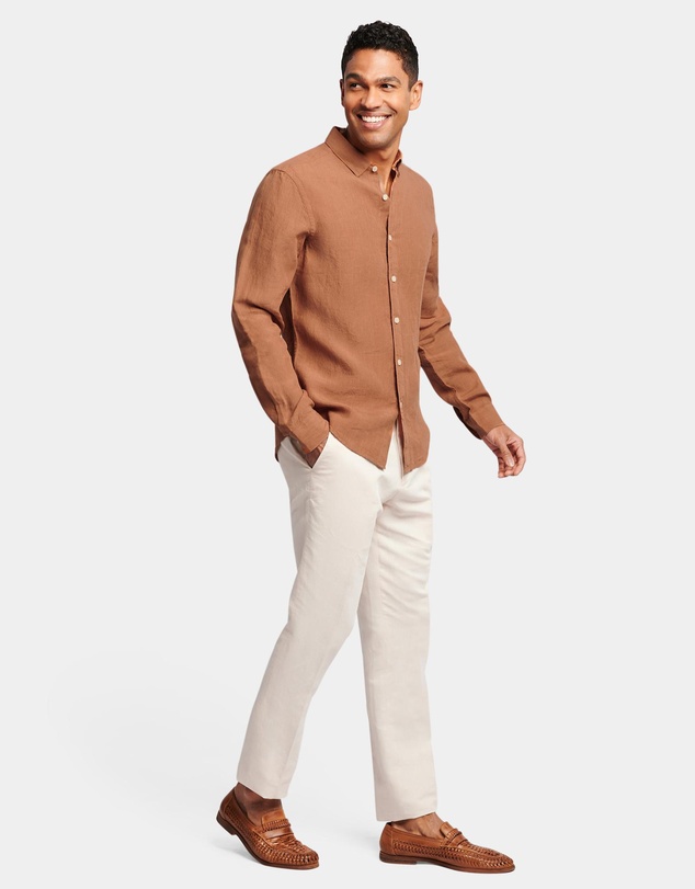 Brooksfield - Plain Linen Casual Shirt