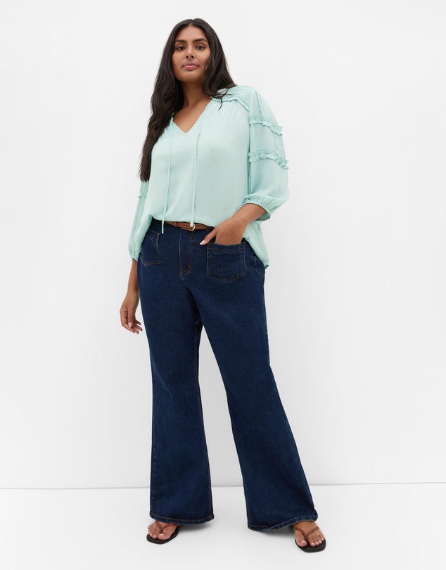 City Chic - Drama Queen Elbow Sleeve Shirt