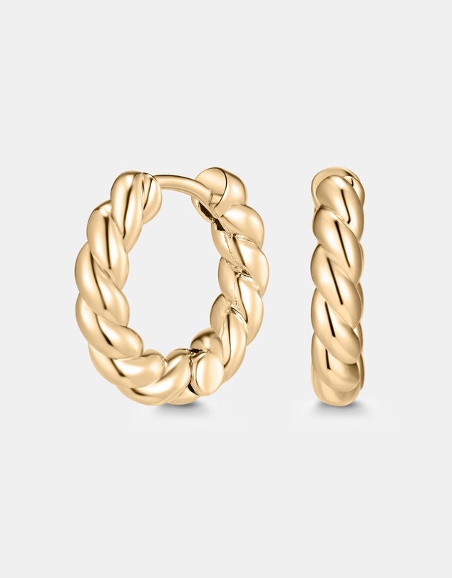 Mestige - Croissant Huggie Earrings - 18K Gold Plated