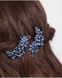 Lovisa - Gunmetal Mixed Crystal Floral Hair Clip