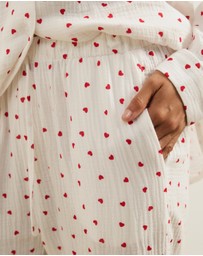 Atmos&Here - Cotton Hearts Long PJ Set