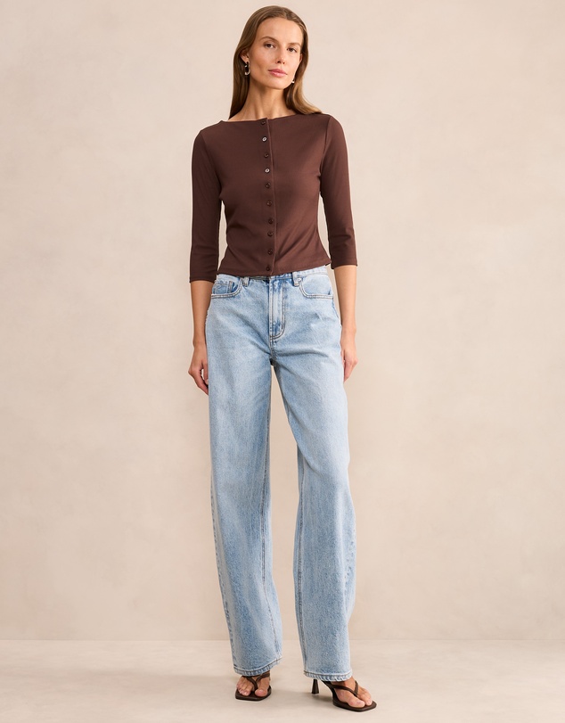 Forever New - Julia Ribbed 3 & 4 Sleeves Cardigan