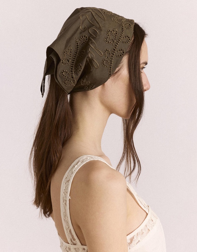 Damson Madder - Embroidered Headscarf