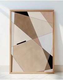 Olive et Oriel - Geometric Beige Art No.1 by Elena Ristova Art Print