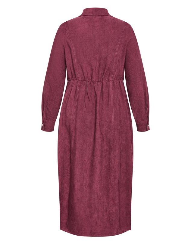 City Chic - Plus size Leia Long Sleeve Midi Dress - bordeaux