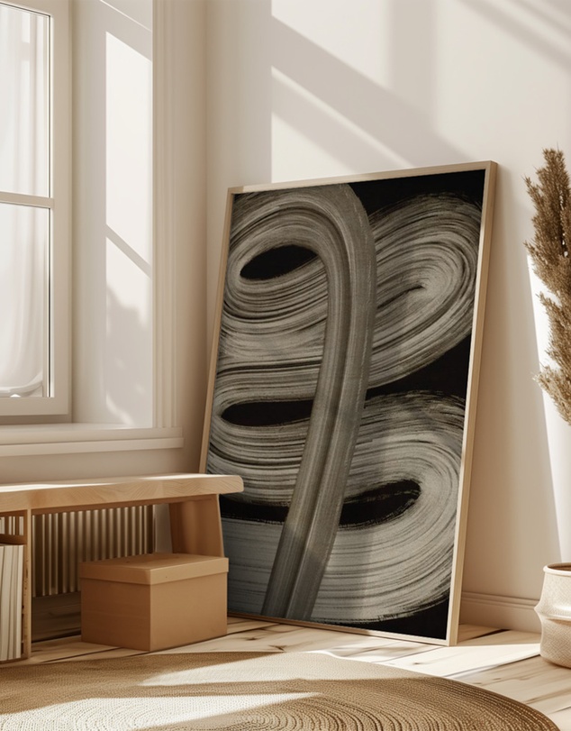 Olive et Oriel - Beige Strokes No 4 by Treechild Art Print