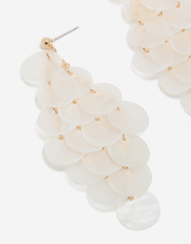 Lovisa - White Genuine Shell Waterfall Drop Earrings