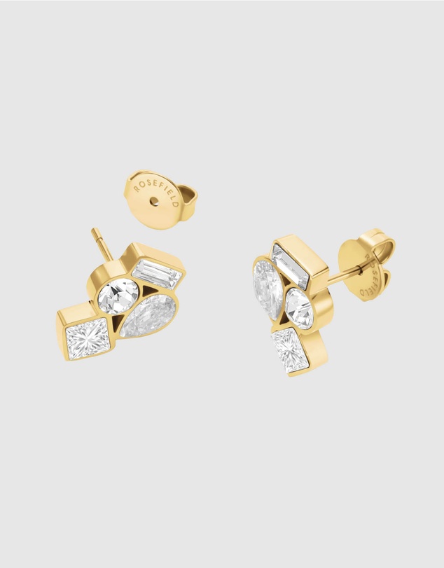 Rosefield - Playful Diamonds Cluster Gold-Tone Stud Earrings