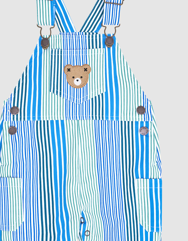 Huxbaby - Beach Club Hux Variegated Stripe Shortalls - Babies-Kids