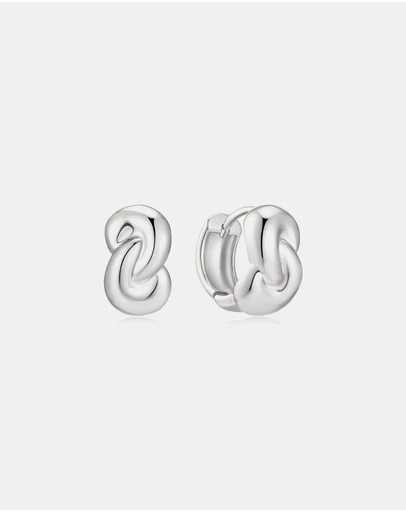 Ania Haie - Silver Rope Twist Huggie Hoop Earrings