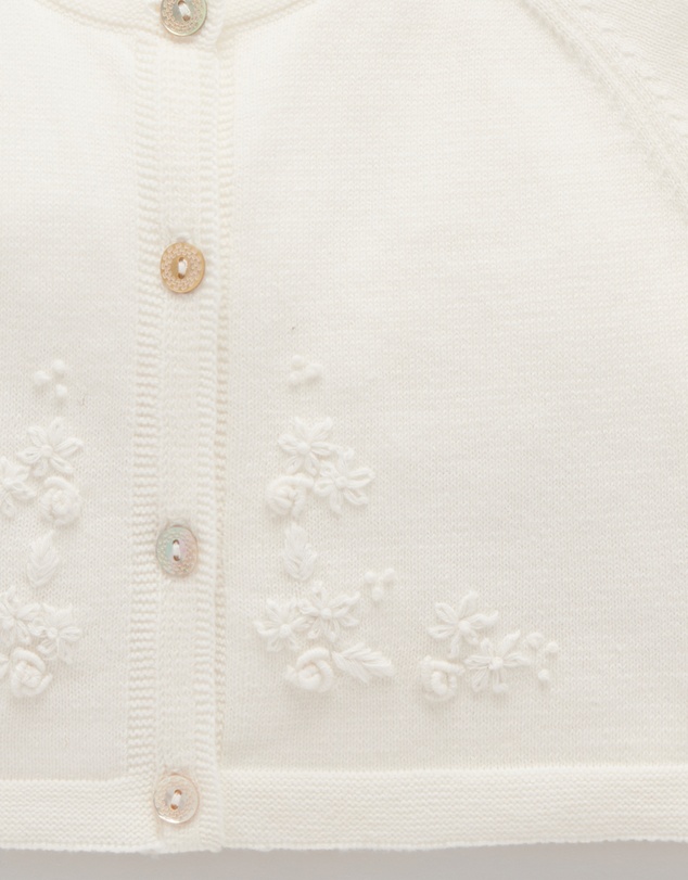 Purebaby - Embroidered Cardigan - Babies-Kids