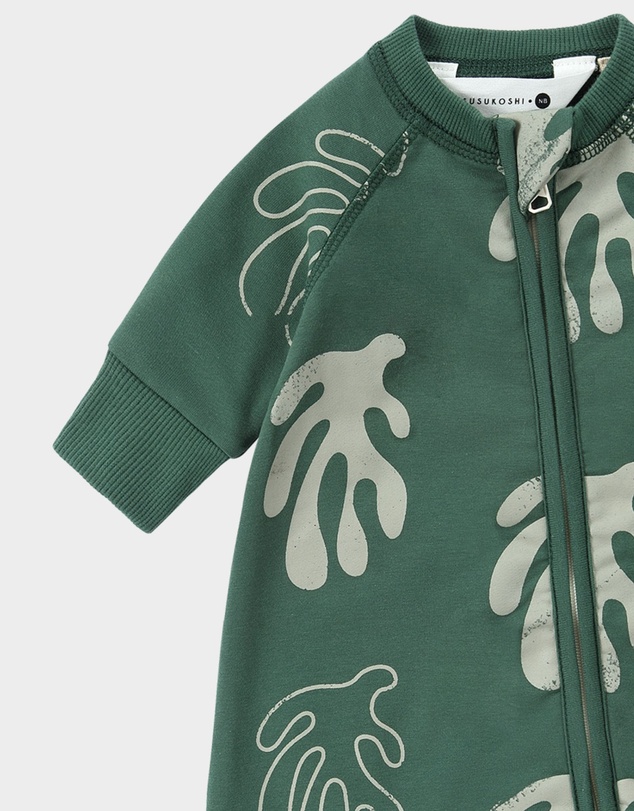Susukoshi - Terry Relaxed Zip Suit. Willow