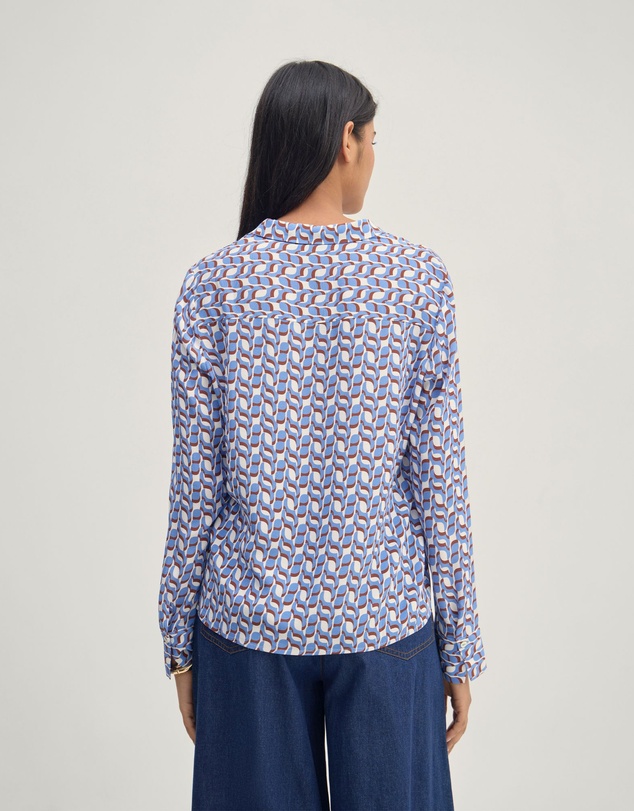 Oxford - Poppy Geo Print Shirt