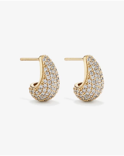 Michael Hill - Pavé Tapered Cubic Zirconia Stud Earrings in 18kt Vermeil