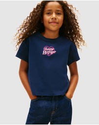 Tommy Hilfiger - Heart Embroidery Logo Jersey T-Shirt - Kids