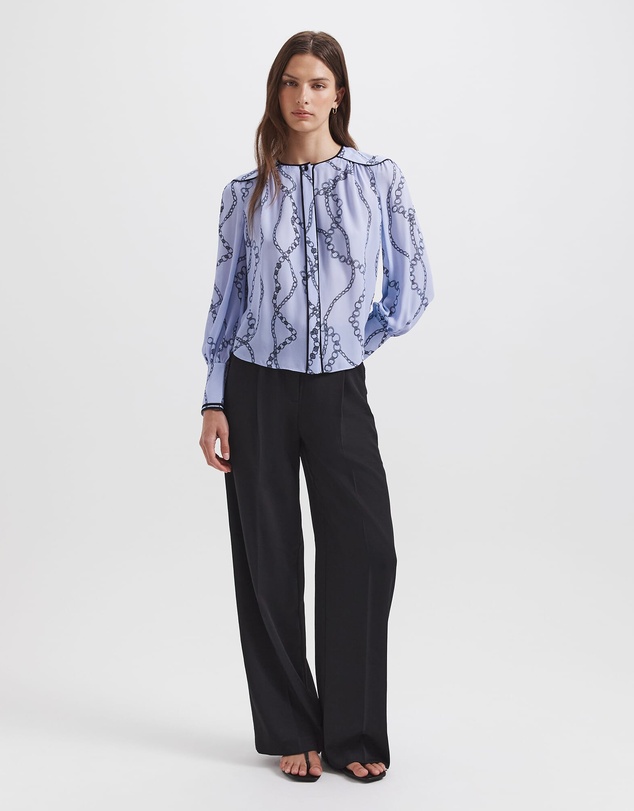 SABA - Chain Silk Long Sleeve Blouse