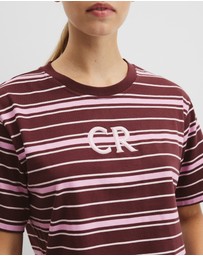 Country Road - Australian Cotton Stripe Cr Logo T-shirt