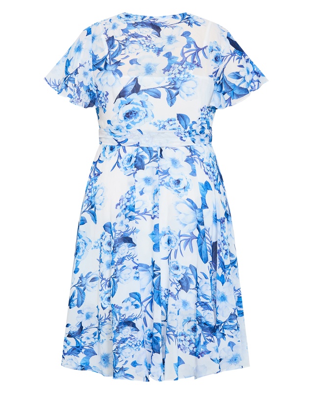 City Chic - Short Sleeve Print Wrap Midi Dress