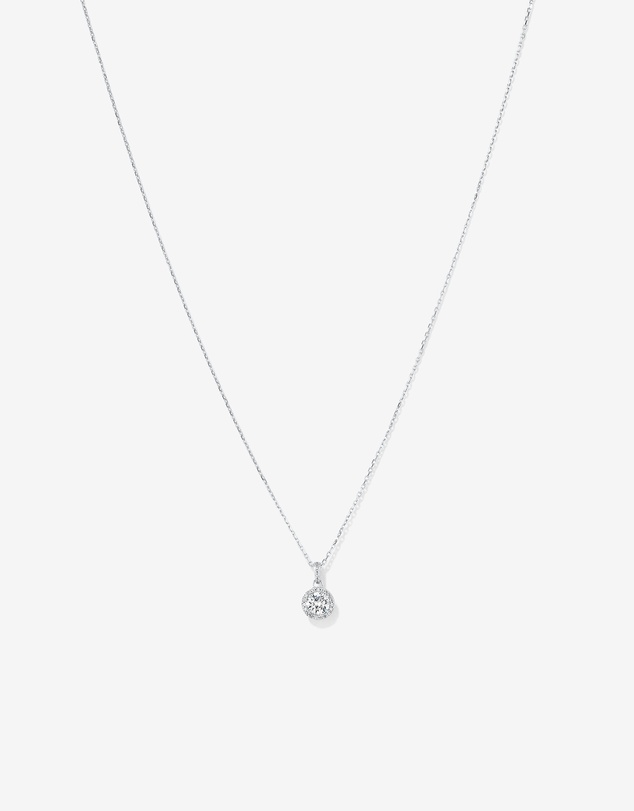 Michael Hill - Round Brilliant Cubic Zirconia Halo Pendant Necklace in Sterling Silver