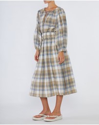 Amelius - Allegra Linen Plaid Dress