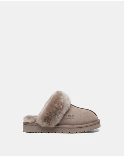 EVERAU - Australian Shepherd Ugg Muffin Slipper Special Cow Suede Upper House Shoes
