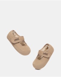EVERAU - Australian Shepherd Ugg Millie Toddler Cow Suede Upper Loafer Oxfords Flats