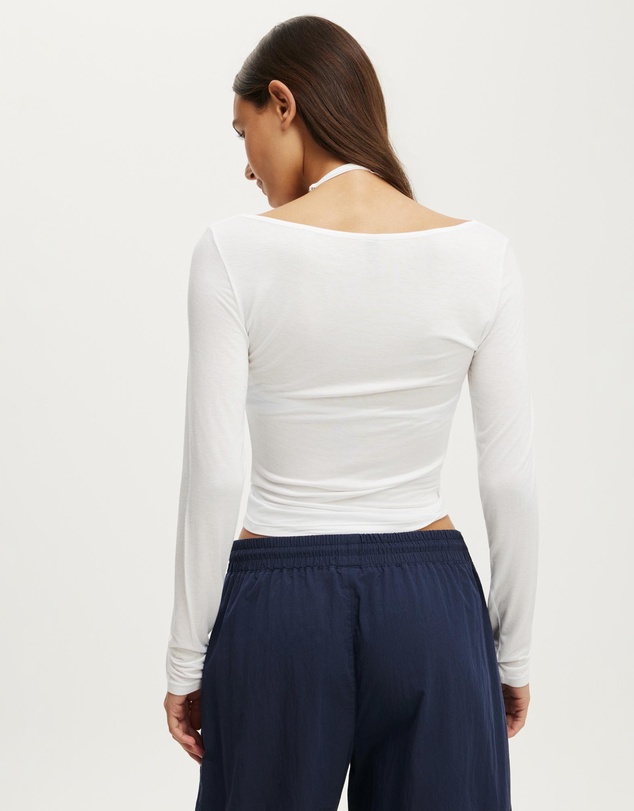 Cotton On Body Active - Active Sheer Boat Neck Long Sleeve