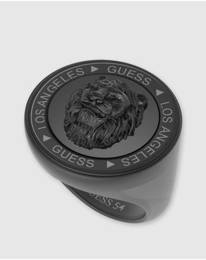 GUESS - Guess Lion King Gunmetal Ring 66