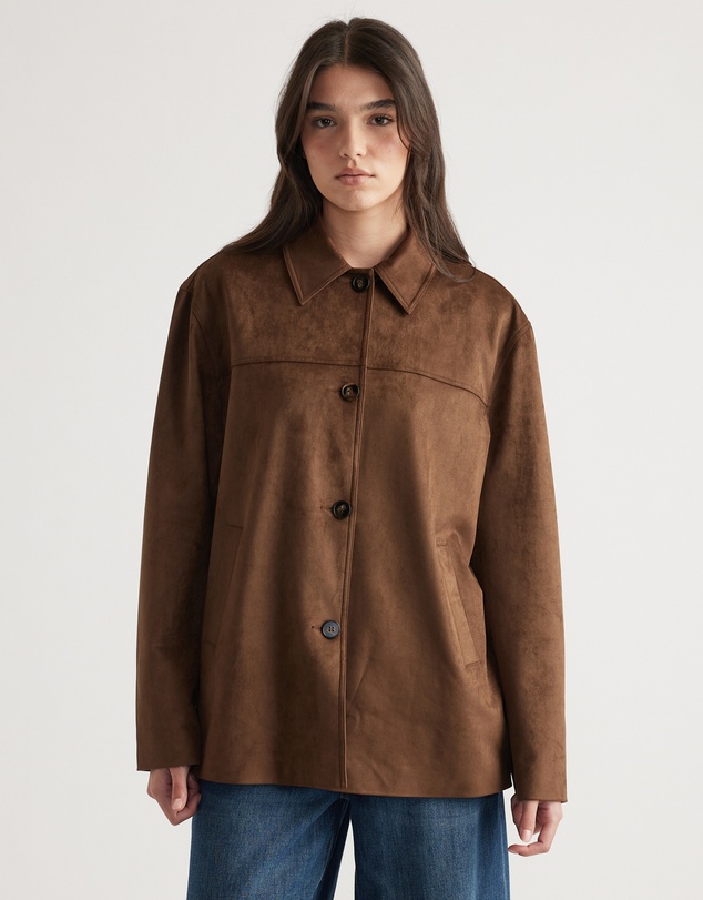 Decjuba - Simone Faux Suede Car Coat