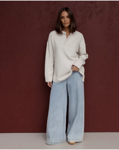 ALEXANDRA - Henley Jumper Oat