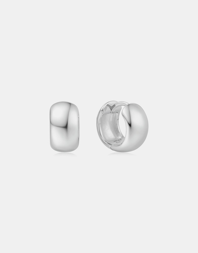 Ania Haie - Silver Chubby Small Huggie Hoop Earrings