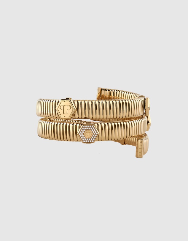 Philipp Plein - $NAKE HEXAGON Gold-Tone Bracelet