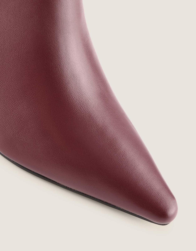 Shelly Shen - Fabba Heel Ankle Boots Burgundy Leather