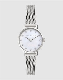 Ted Baker - Staciie 28mm Mother of Pearl Dial with Silver-Tone Mesh Strap