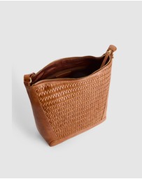 Evity - Elise Leather Weave Bucket Bag