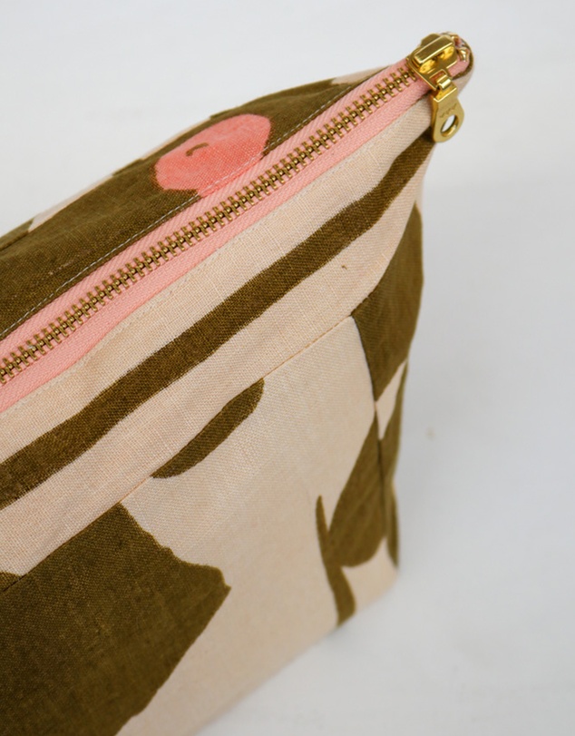Mosey Me - Olive Poppy Cosmetic Bag
