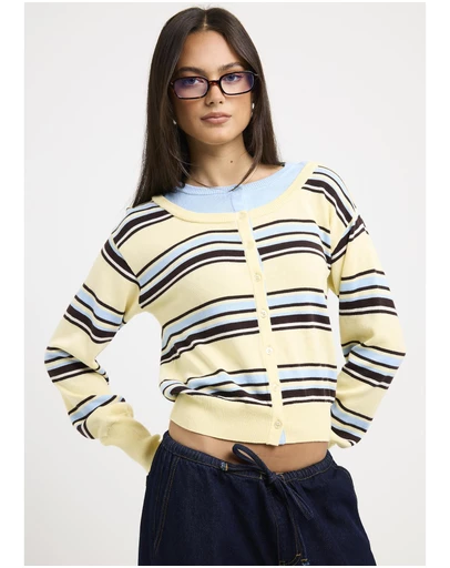 Subtitled - Odessa Double Knit Stripe Cardigan
