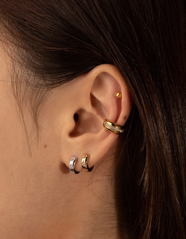 Wanderlust + Co - Constellation Silver 7mm Baby Huggie Earrings