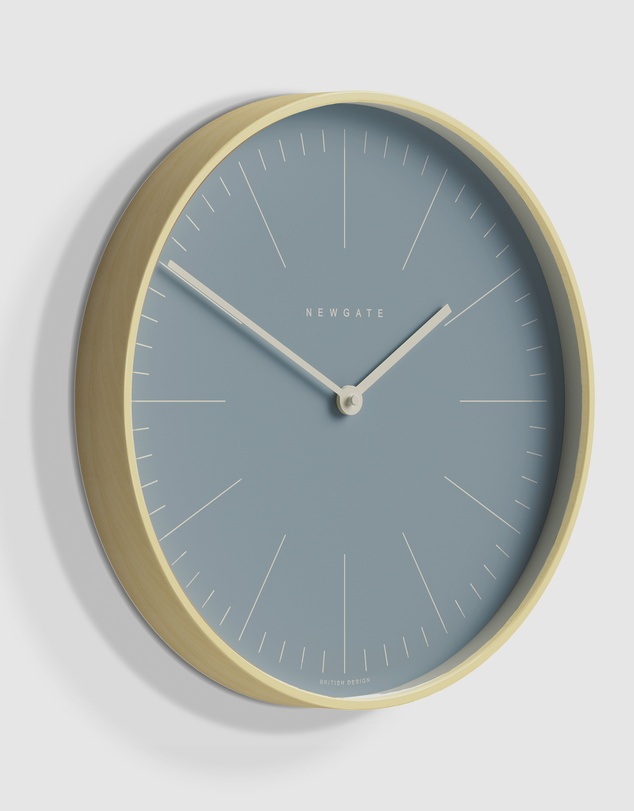 Newgate - Newgate Mr Clarke Clock Pale Wood Pill Blue Dial 128