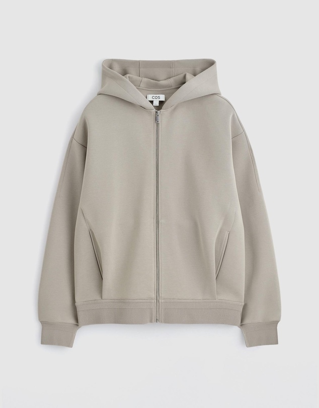 COS - Cotton-Piqu Zip-Up Hoodie