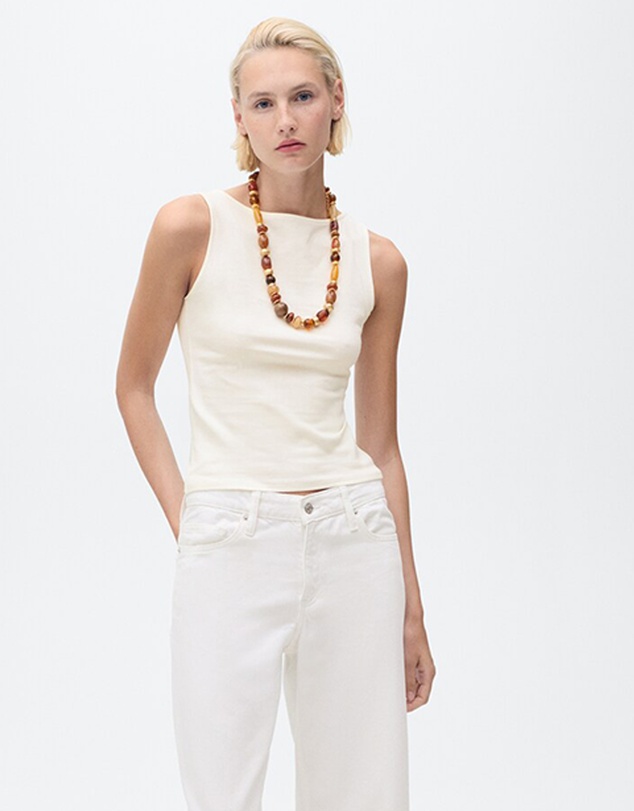 M.N.G - Boat Neck Strapless Top