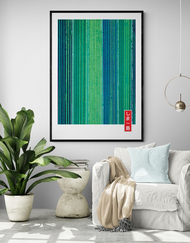 Inka Arthouse - Minimal Green Japanese Art Print